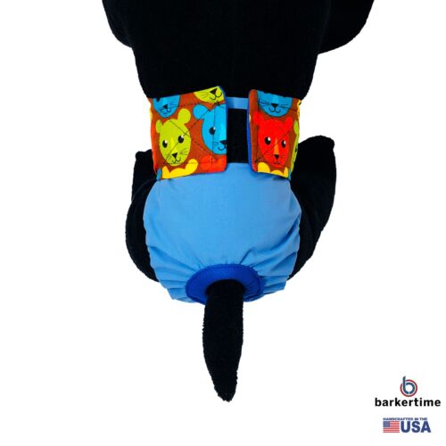 happy kitty face on blue diaper - model 2 happy kitty face on blue diaper - model 2