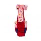 spring flower on red diaper overall - back