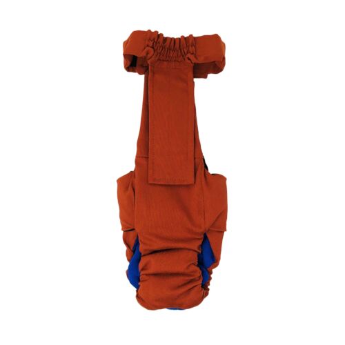 burnt orange diaper overall - back burnt orange diaper overall - back