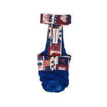 Patriotic Heart on Blue   Dog Diaper Overall