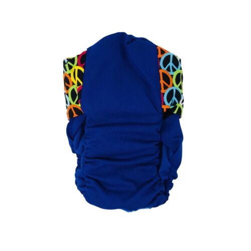 peace love on blue diaper - back peace love on blue diaper - back