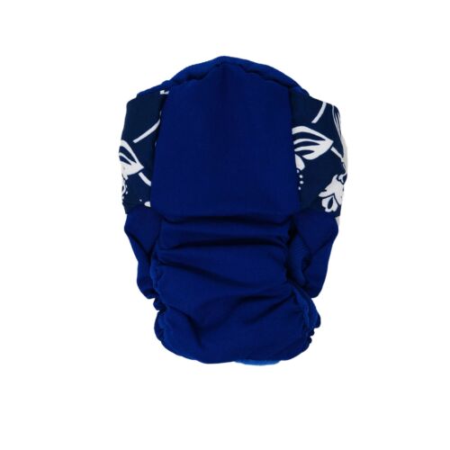 white hawaiian on blue diaper - back white hawaiian on blue diaper - back