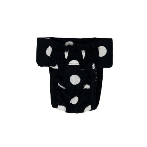 white polka dot on black diaper pull-up - back white polka dot on black diaper pull-up - back