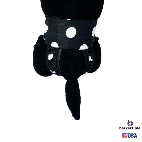 white polka dot on black diaper pull-up - model 2 white polka dot on black diaper pull-up - model 2