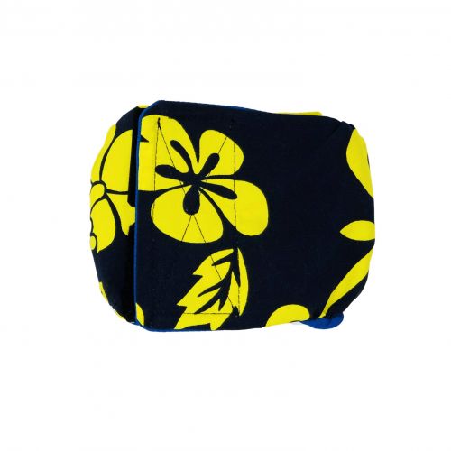 yellow hawaiian hibiscus on blue belly band