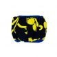 yellow hawaiian hibiscus on blue belly band - back