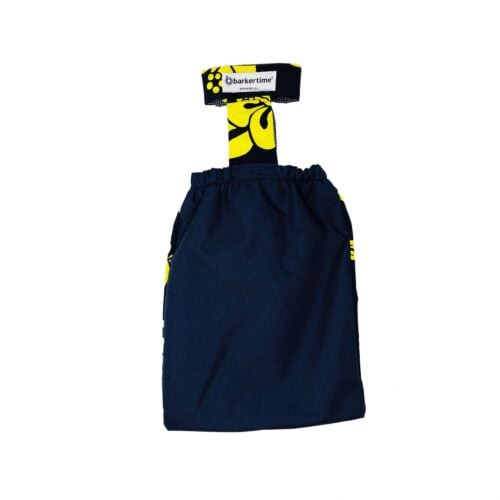 yellow hawaiian on blue drag bag - back yellow hawaiian on blue drag bag - back