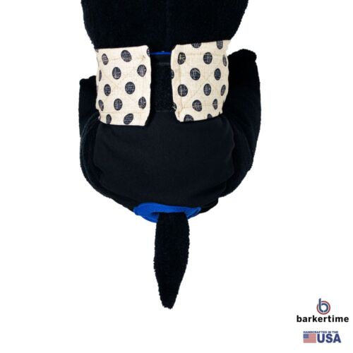 black polka dot on vintage white diaper - model 2 black polka dot on vintage white diaper - model 2