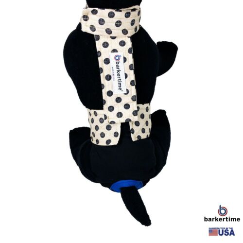 black polka dot on vintage white diaper overall - model 2 black polka dot on vintage white diaper overall - model 2