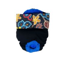 Four Seasons Black Flowers on Black   Dog Diaper