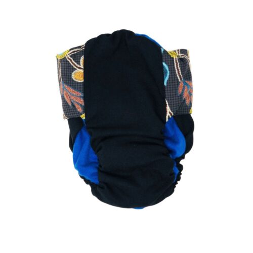 four seasons black flowers on black diaper - back four seasons black flowers on black diaper - back