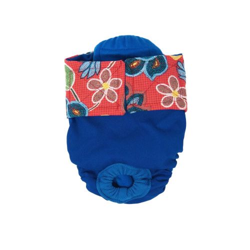four seasons red flowers on blue diaper