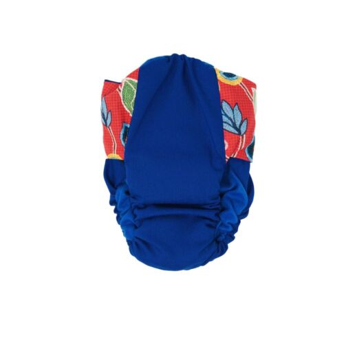 four seasons red flowers on blue diaper - back four seasons red flowers on blue diaper - back