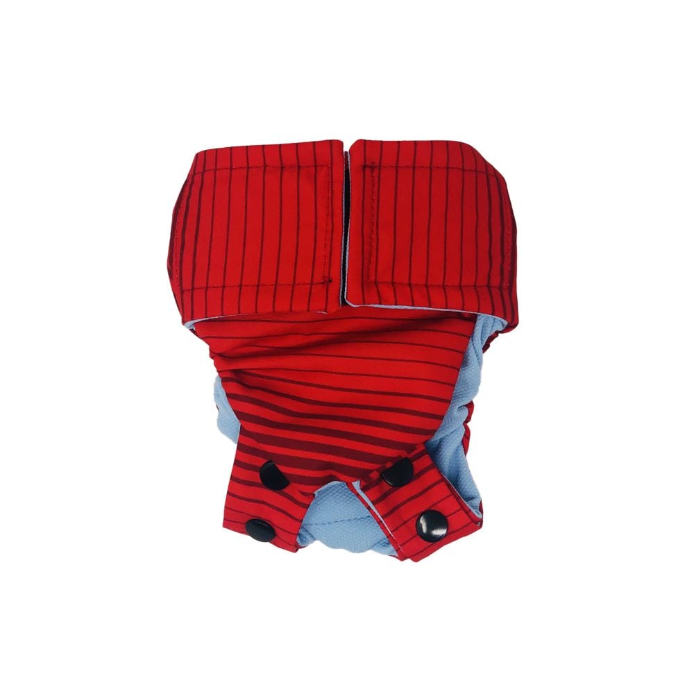 Red Stripes  Dog Diaper Snappy