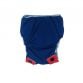 red stripes on royal blue diaper snappy - back