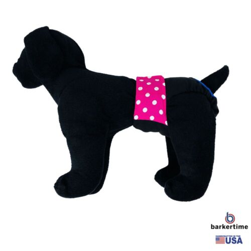 pink polka dot on black diaper - model 1