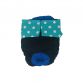 turquoise blue polka dot on black diaper
