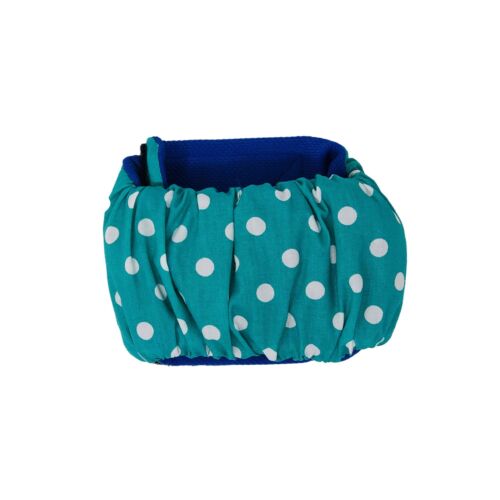 turquoise blue polka dot belly band - back turquoise blue polka dot belly band - back