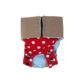 brown on red polka dot diaper snappy