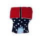 cherry red on blue polka dot diaper snappy