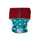 cherry red on turquoise polka dot diaper snappy