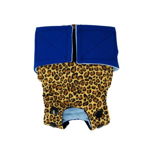 royal blue on leopard diaper snappy
