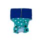 royal blue on turquoise polka dot diaper snappy