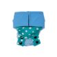 sky blue on turquoise polka dot diaper snappy