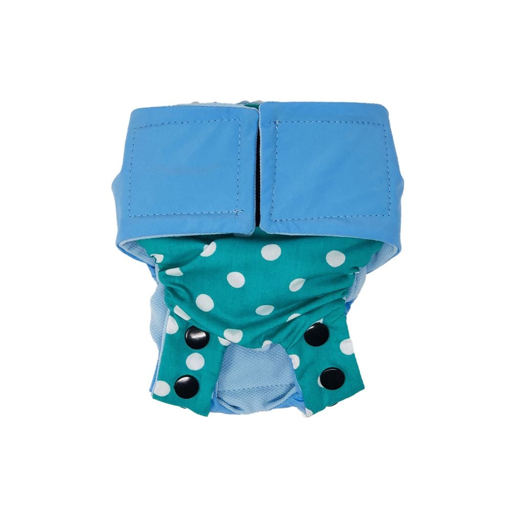 Turquoise Blue Polka Dot  Dog Diaper Snappy
