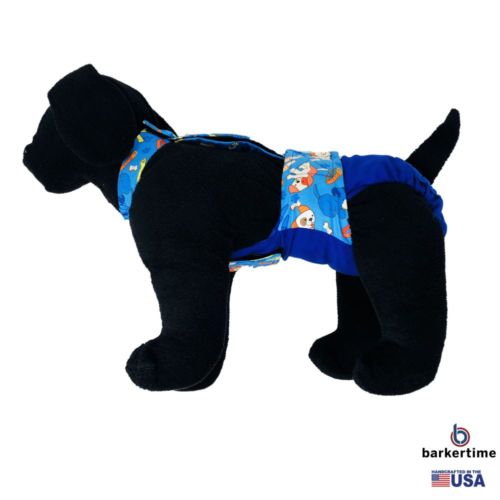dreamy dog on blue diaper overall - model 1