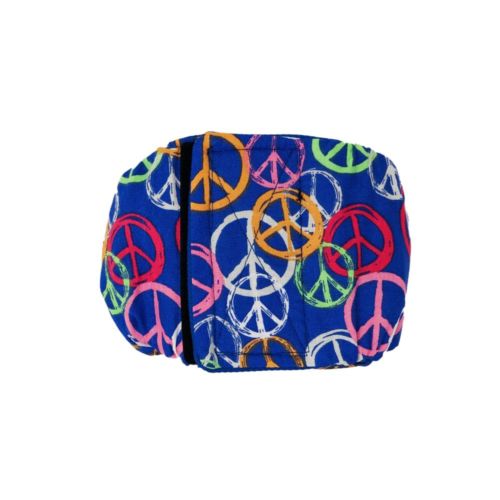 peace sign on blue belly band