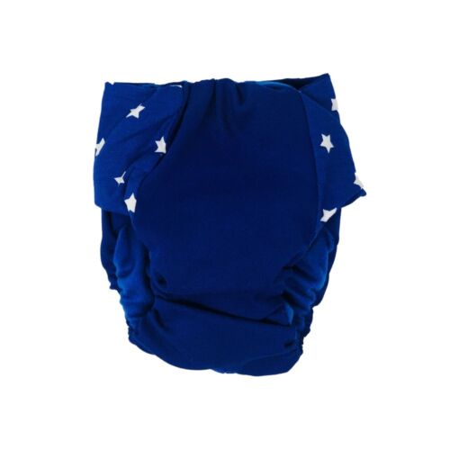 white stars on navy blue diaper - back white stars on navy blue diaper - back