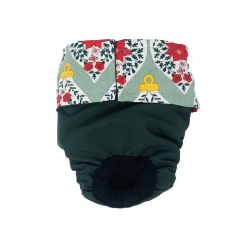 christmas ornaments on green diaper