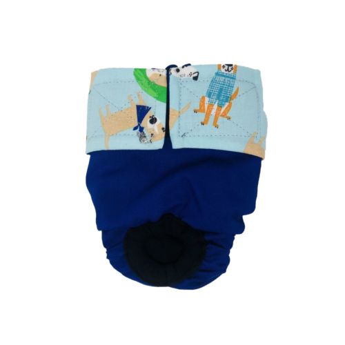 fashion dog teal on blue diaper