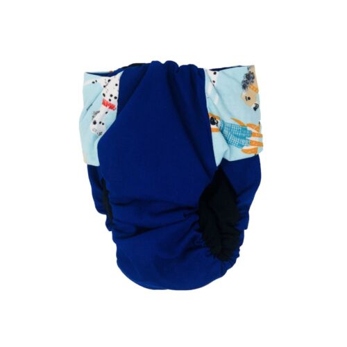 fashion dog teal on blue diaper - back fashion dog teal on blue diaper - back
