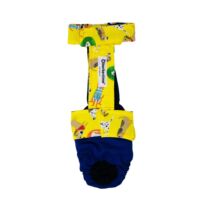 Fashion Dog Yellow on Blue   Dog Diaper Overall