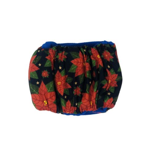 holiday poinsettia on black belly band - back holiday poinsettia on black belly band - back