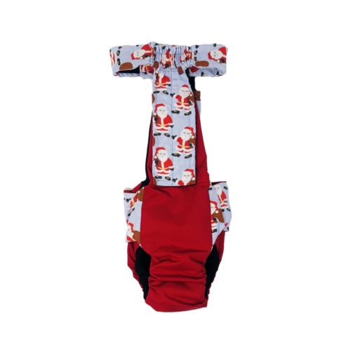 santa claus on red diaper overall - back
