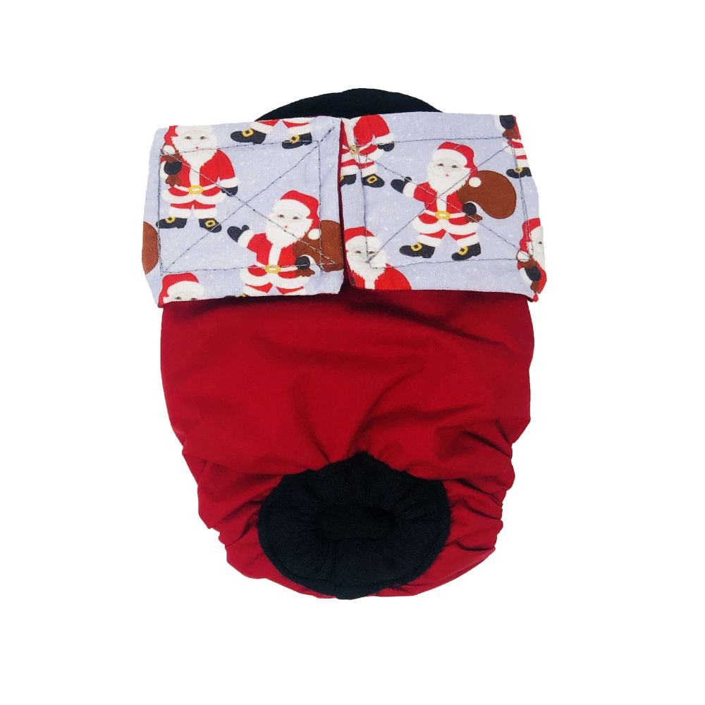 Santa Claus on Red   Dog Diaper