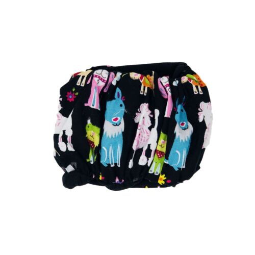 happy doggie black on blue belly band - back happy doggie black on blue belly band - back