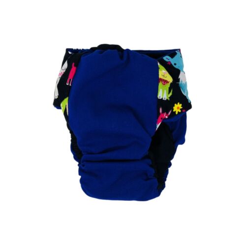 happy doggie black on blue diaper - back happy doggie black on blue diaper - back