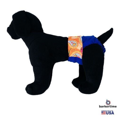 orange paisley flower on blue diaper - model 1 orange paisley flower on blue diaper - model 1