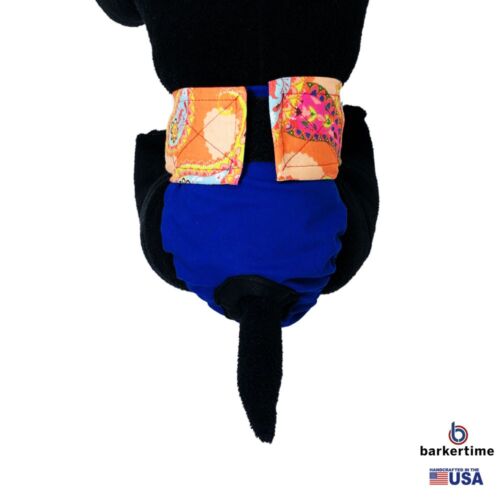 orange paisley flower on blue diaper - model 2 orange paisley flower on blue diaper - model 2