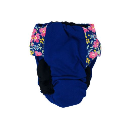 pink spring flower on blue diaper - back pink spring flower on blue diaper - back