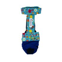 Turquoise Spring Garden   Dog Diaper Overall