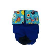 Turquoise Spring Garden on Blue   Dog Diaper