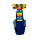 rainbow stripes diaper overall - back