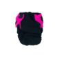 black polka dot on pink diaper - back
