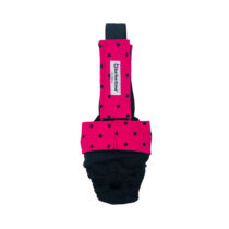 Black Polka Dot on Pink Cat Diaper Overall