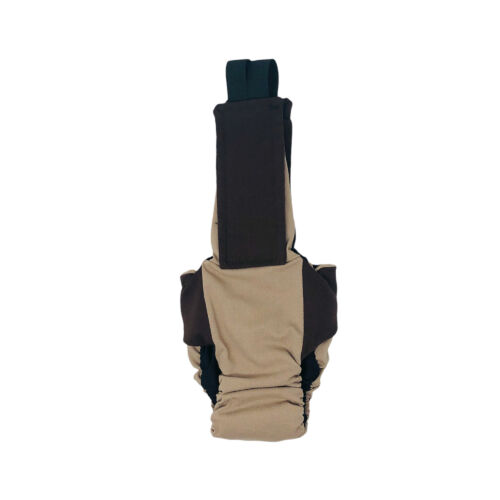 chocolate brown on beige cat diaper overall - back